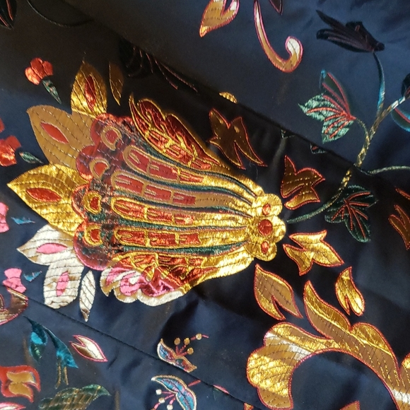 SOFT SURROUNDINGS Black Satin Jacquard Moon Dynasty Jacket sz XL Womens Cocktail - Picture 5 of 10